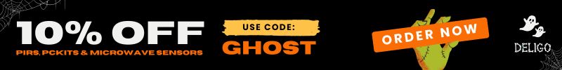 10% Off PIRs, PCKITs and Microwave Sensors for Halloween, use code Ghost.