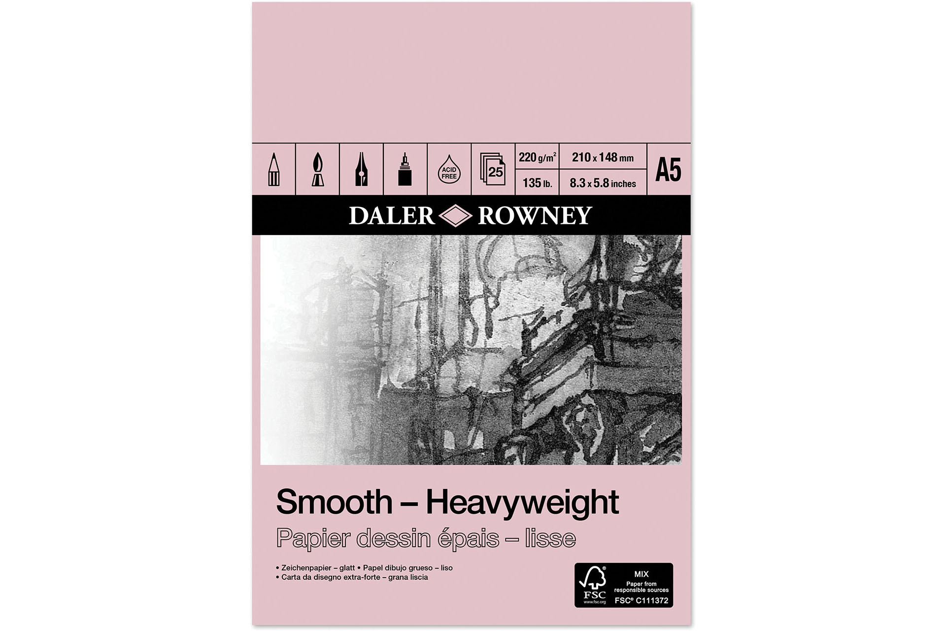 Daler Rowney Simply Artists Hardback Sketchbook - A6 / A5 / A4 / A3